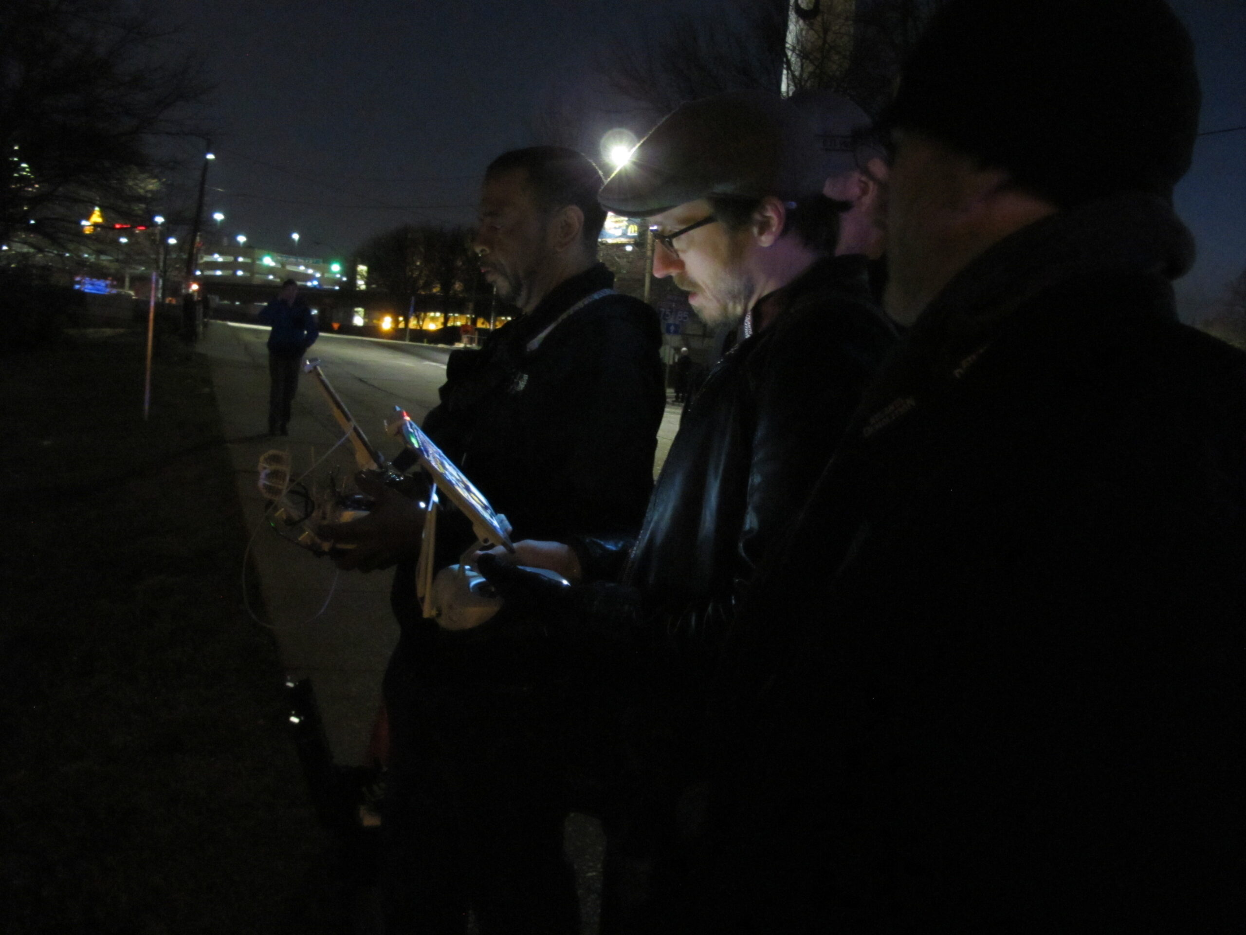 American Drone Industries team working on set